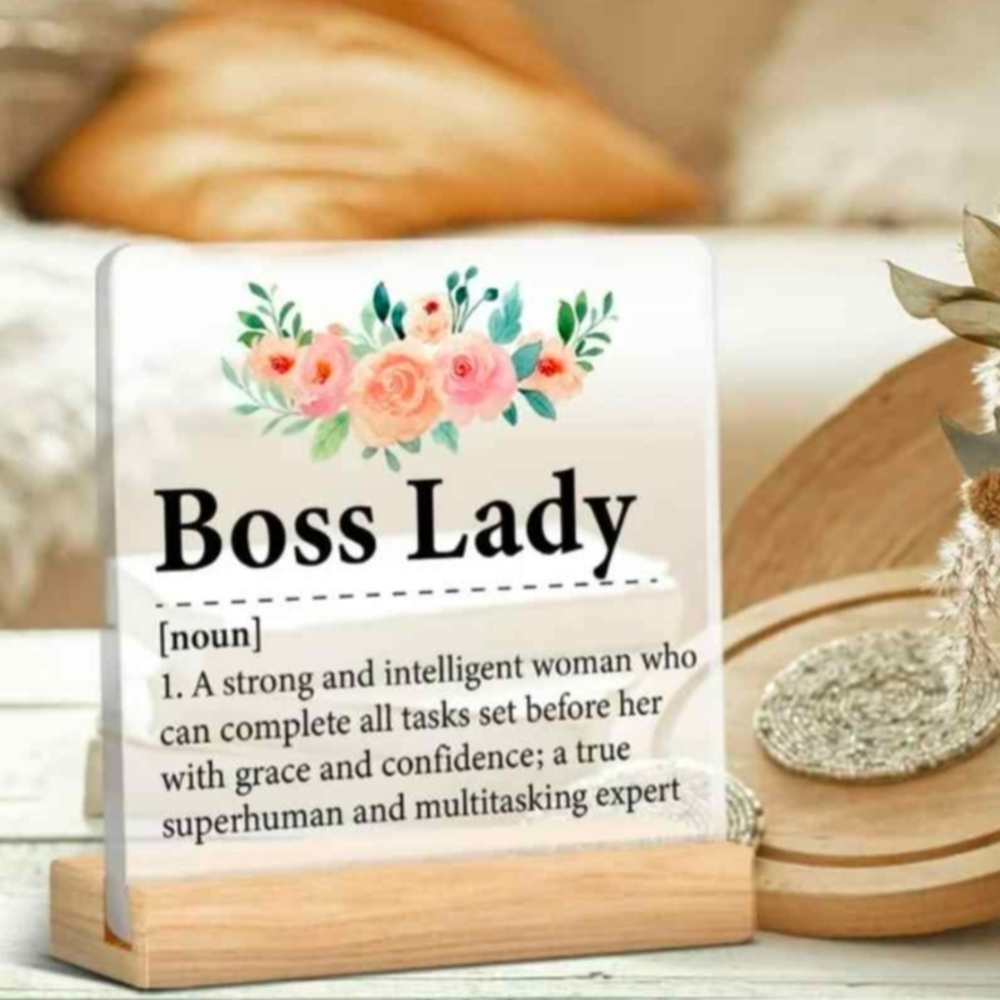 Brand New Floral Boss Lady Desk Sign